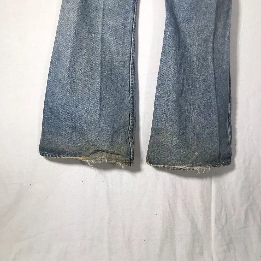 Vtg Levi's Big Bell Bottom Jeans 684-0217 Orange‎ Tab 32x33